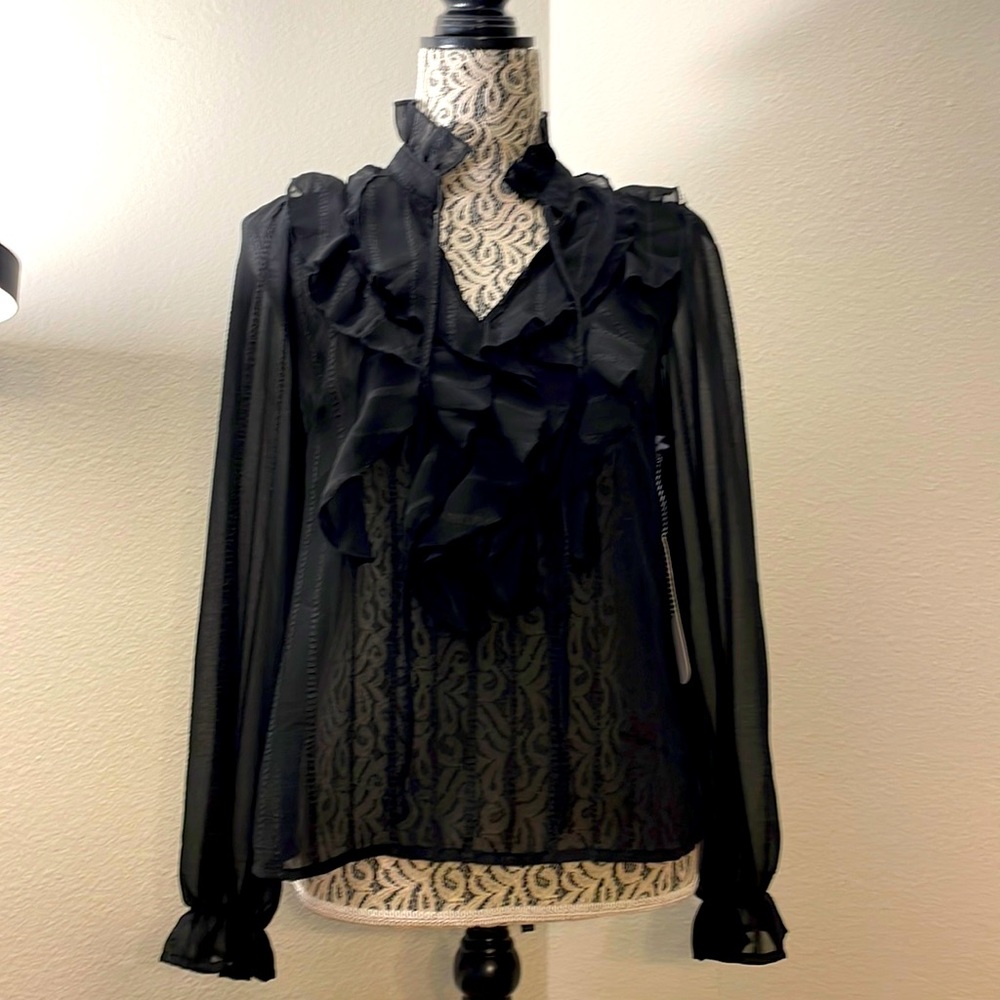 Black sheer blouse